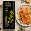 Physis of Crete 0,2 % Olivenöl 1,5L Dosenverpackung neben frischem Lachsfilet Náhled obrázku produktu
