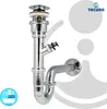 A chrome siphon with a pop-up drain valve for a sink. Produktbild-Vorschau