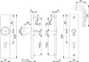 Technical drawing with dimensions of a door handle set. Produktbild-Vorschau