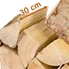 A close-up view of stacked firewood logs, with a measurement indicator showing 30 cm. Náhled obrázku produktu
