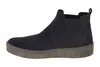 A side view of a single blue Chelsea boot with a gray sole against a white background. Voir les images du produit