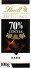 A product shot of a Lindt Excellence 70% Cocoa Dark Chocolate bar. Náhled obrázku produktu
