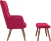 vidaXL Poltrona relax con sgabello in velluto rosso vino Anteprima dell’immagine prodotto 3