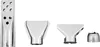 Four different attachments for a heat gun are laid out on a white background. Produktbild-Vorschau