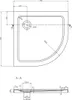 Mexen Receveur de douche plat semi-rond Slim 70 x 70 cm, Voir les images du produit 5