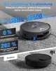 A marketing image showcasing a robot vacuum cleaner with text highlighting its suction power and features. Produktbild-Vorschau