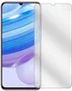 A clear screen protector is shown laid over a smartphone. Produktbild-Vorschau
