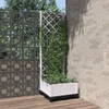 vidaXL květináč s mříží Bílý 40x40x121,5 cm PP Náhled obrázku produktu 2