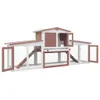 vidaXL Velká králíkárna hnědobílá 204x45x85 cm Dřevo Náhled obrázku produktu 1