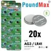 20x AG3 PoundMax Alkaline Knopfzelle/Uhren Produktbild-Vorschau 1