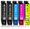 A set of five printer ink cartridges lined up against a white background. Produktbild-Vorschau