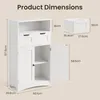 A diagram showing the dimensions of a white cabinet with text labels indicating measurements. Produktbild-Vorschau