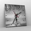 Wanduhr - Quadrat - Glasuhr - Schwarzweiß Baum See - Produktbild-Vorschau 4