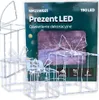 Three illuminated gift box decorations are shown in front of a product box. Podgląd zdjęcia produktu