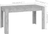 vidaXL Jedálenský stôl Concrete Grey 140x74,5x76 cm Náhľad obrázku produktu 7