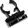 A black plastic pipe clamp is shown against a white background. Produktbild-Vorschau