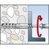 Diagram showing how to install a wall anchor and screw into a concrete wall. Podgląd zdjęcia produktu