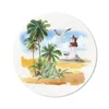 MuchoWow® Mauspad Mousepad Leuchtturm - Palme - Vogel - Produktbild-Vorschau 1