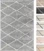 Wohnzimmer Hochflor Teppich 155 x 230 Silber Diamantmuster Produktbild-Vorschau 1