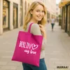 Huuraa Jutebeutel Berlin my love 10 Liter Fuchsia Baumwolle Produktbild-Vorschau 2