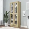 vidaXL Vitrína Sonoma dub 82,5x30,5x185 cm Materiál na bázi Náhled obrázku produktu 2