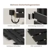 A collage of four images showcasing features of a black electric towel warmer. Anteprima dell’immagine prodotto