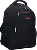 A black laptop backpack with orange accents. Produktbild-Vorschau