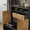 A close-up view of a shoe cabinet with its door open, revealing shoes inside. Náhľad obrázku produktu