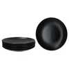 A stack of black plates on the left and a single black plate on the right, against a white background. Produktbild-Vorschau