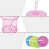 A collage of images showing different views and colors of hanging mesh organizers. Produktbild-Vorschau