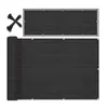 A rolled-up privacy screen and a flat privacy screen with ties. Produktbild-Vorschau