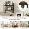 A collage showing a wall shelf in use in different rooms, with close-ups of its features and text descriptions. Produktbild-Vorschau