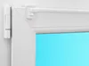 Close-up of a white window frame with a curtain rod and a hinge. Produktbild-Vorschau