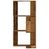 A product shot of a wooden corner bookshelf against a white background. Produktbild-Vorschau