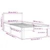 Massivholzbett Grau Kiefer 90x200 cm Produktbild-Vorschau 9