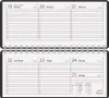 A spread from a spiral-bound planner showing calendar pages for several days in February. Produktbild-Vorschau