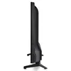 Side view of a black flat-screen television on a stand, against a white background. Produktbild-Vorschau
