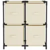 vidaXL Komoda z 4 materiałowymi koszami kremowa 63×30×71 cm Podgląd zdjęcia produktu 3