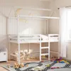 A child's bedroom with a white loft bed, toys, and a rug. Náhled obrázku produktu