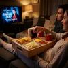 Relaxdays Couchbar, bambou, 3 coupelles en acier inoxydable Voir les images du produit 2