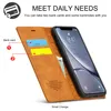 A phone case open to show card slots and a phone inside. Produktbild-Vorschau
