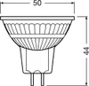 A technical drawing of a low-voltage LED reflector lamp with dimensions. Podgląd zdjęcia produktu