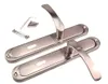 Two door handles with their mounting hardware are displayed on a white background. Produktbild-Vorschau