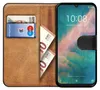 A book-style phone case with a phone inserted, showing cards and banknotes in the slots. Náhľad obrázku produktu