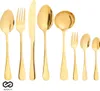 A collection of gold-colored cutlery arranged on a white background. Produktbild-Vorschau