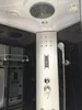 Interior view of a modern hydromassage shower cabin, showcasing various features like a rainfall showerhead, control panel, and hand shower. Anteprima dell’immagine prodotto