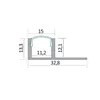 T77 LED Alu Fliesenprofil 12mm silber 1m milky Produktbild-Vorschau 3