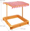 Relaxdays Sandkasten mit verstellbarem Dach, HxBxT: 117 x Produktbild-Vorschau 4