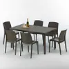 Polyrattan Tisch Rechteckig mit 6 Bunten Stühlen 150x90 Produktbild-Vorschau 1