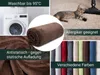 A collage of images showing a brown blanket and its features. Produktbild-Vorschau